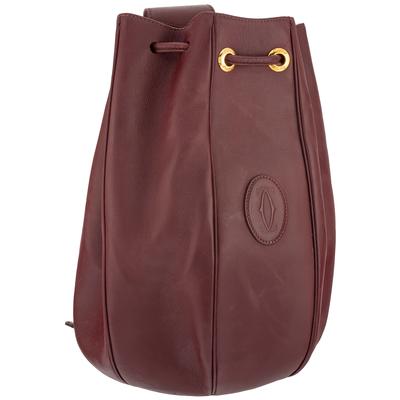 Cartier Burgundy Vintage Bordeaux Bucket Handbag