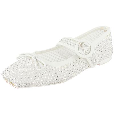 Christian Louboutin Size 39 White Sequin Mesh Shoes