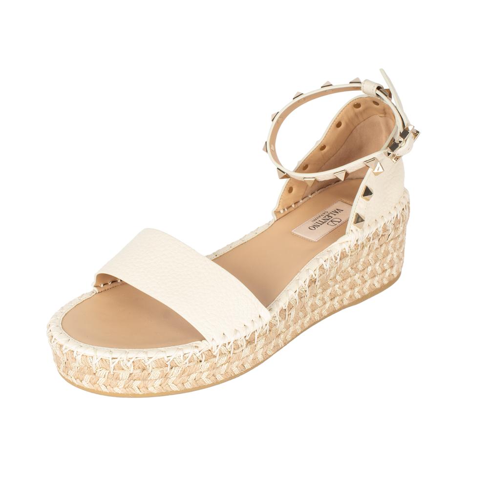 Valentino Rockstud Wedge Size 38 Espadrille Sandals