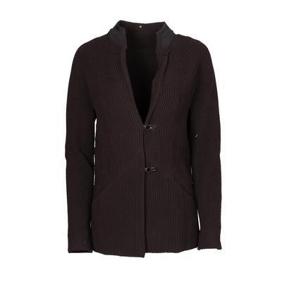  Small Ribbed Brown Long Jacket