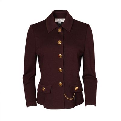 St. John Burgundy Size 8 Knit Blazer
