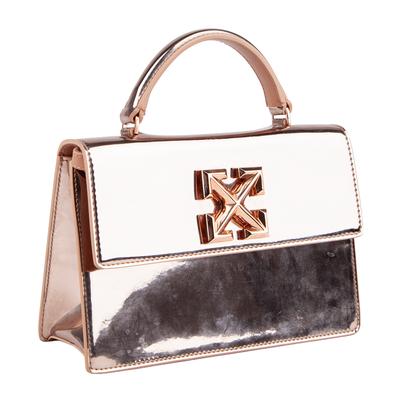 Off-White Metalic Pink Top Handle X-Body Handbag