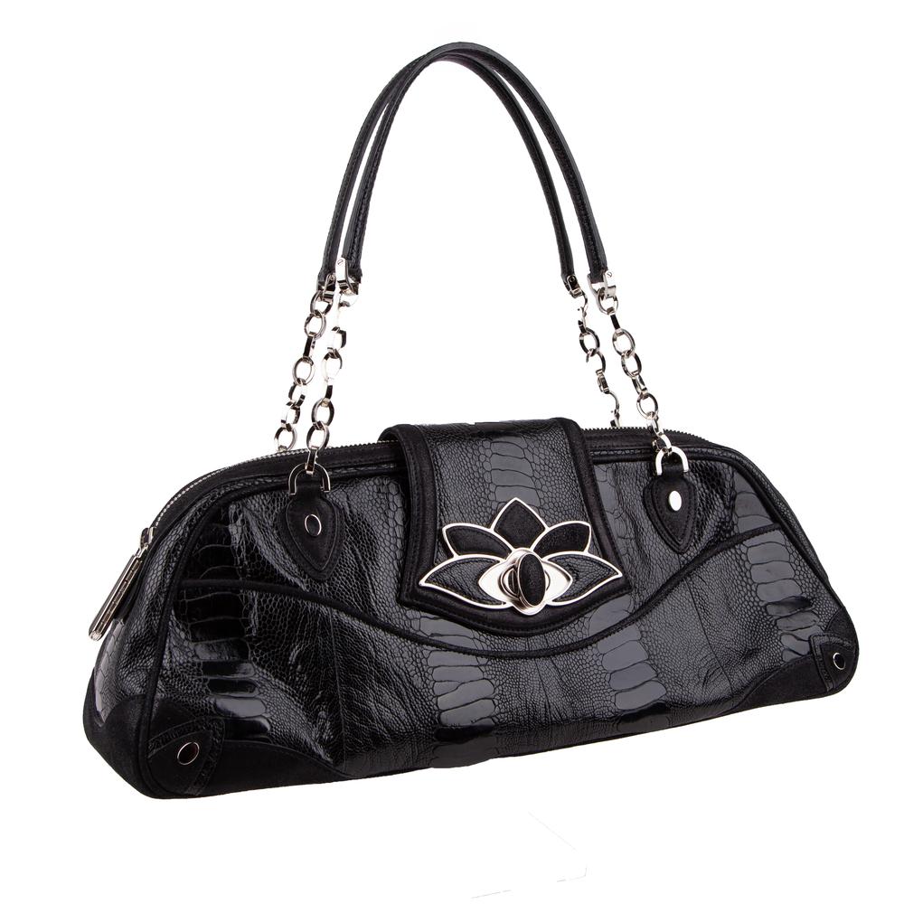 Judith Leiber Black Flap Handbag