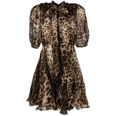 Dolce & Gabbana Size 40 Brown Cheetah Print Short Dress