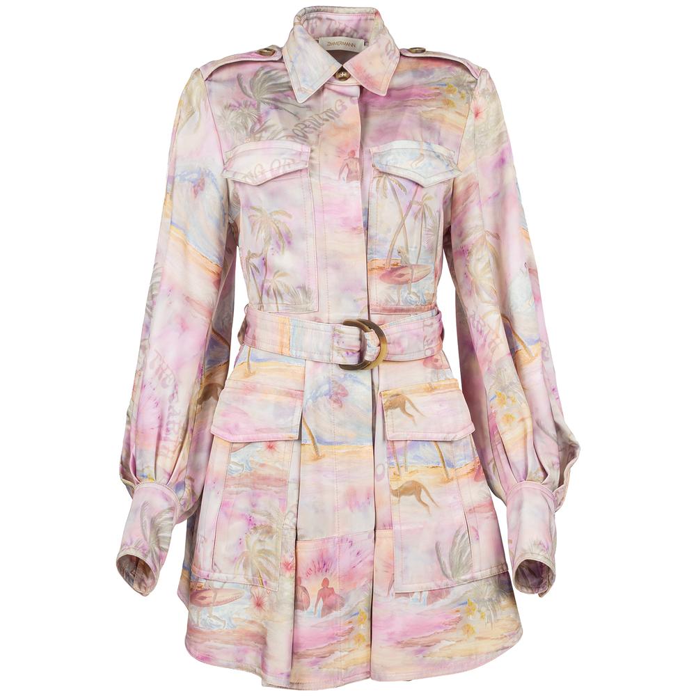 Zimmerman Size 0 Multicolor Cargo Short Dress