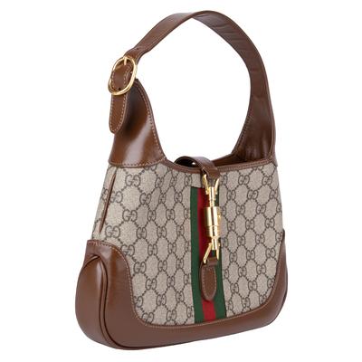 Gucci Brown Monogram Canvas Jackie Shoulder Bag