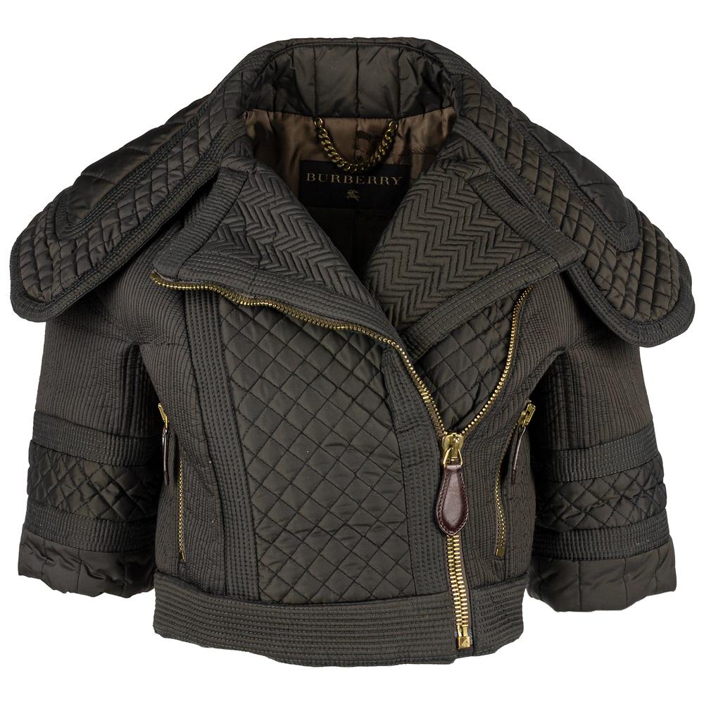 Burberry Size 42 Green Quilted Nylon Jacket