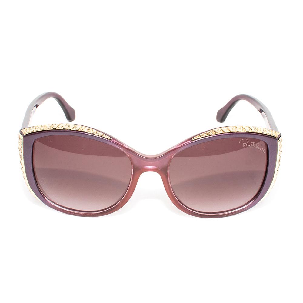  Roberto Cavalli Lavender Plastic Gold Trim Sunglasses