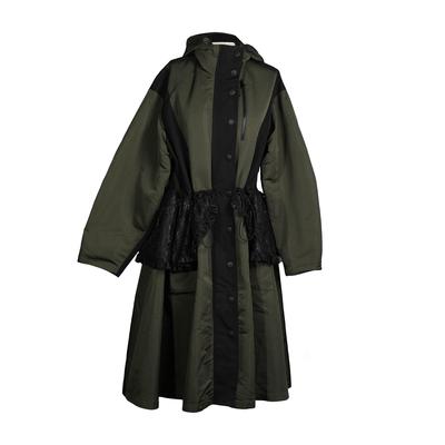 Sandy Liang Turner Size 6 Lace-Paneled Coat