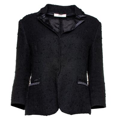 Prada Size 46 Black Knit Jacket