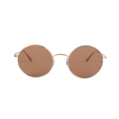 Oliver Peoples Midnight Gold Frame Round Sunglasses