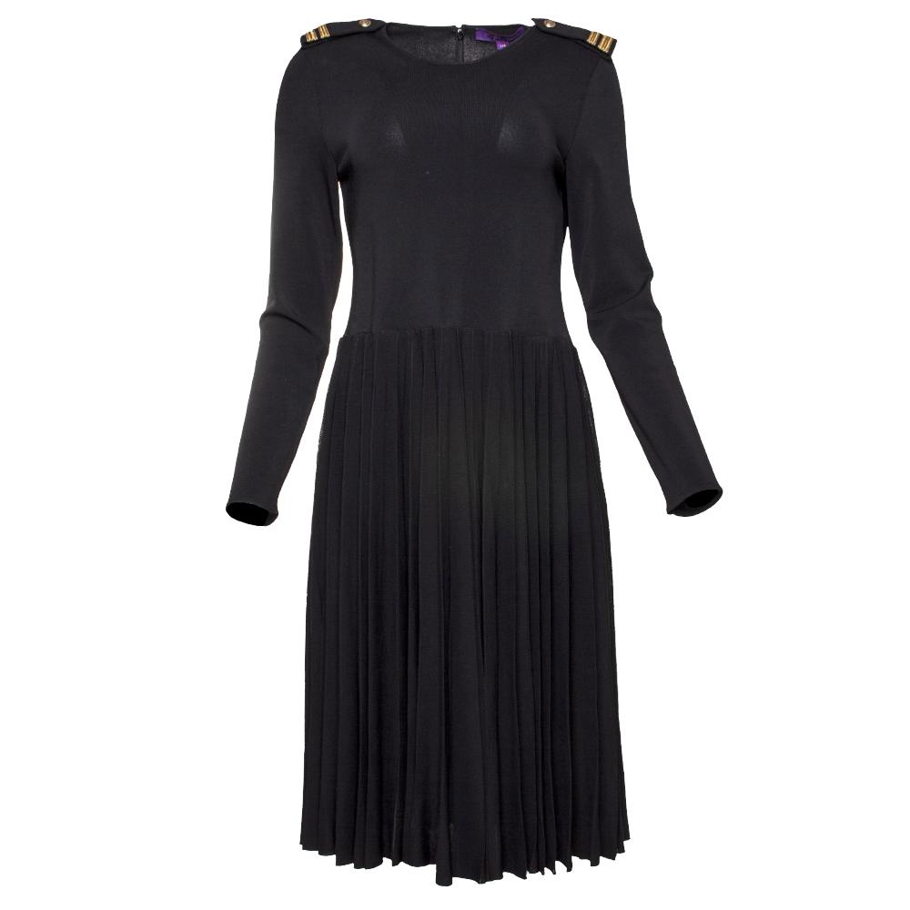  Ralph Lauren Size Large Black Collection Knit Dress