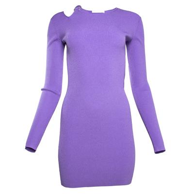 Helmut Lang Size XS Purple O Ring Knit Cutout Dress