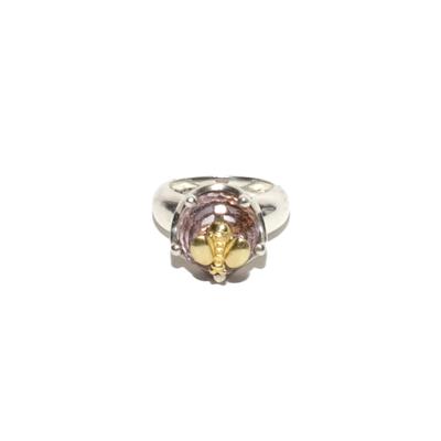 Saint Size 8 Sterling Silver 18K Gold Dancing Bee Ring