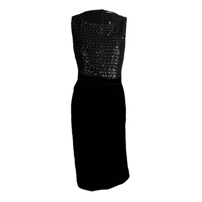  St. John Size 8 Black Caviar Sequin Dress