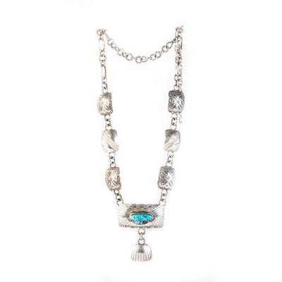 G Waseta Sterling Silver & Turquoise Necklace 