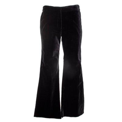 Nili Lotan Size 4 Black Velvet Cropped Trousers
