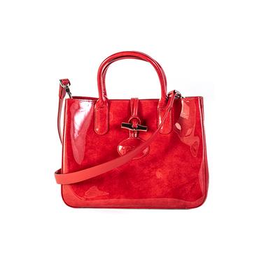 Longchamp Red Patent Leather Tote