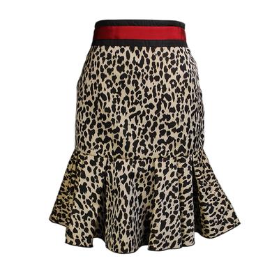 Moncler Size 42 Leopard Print Skirt