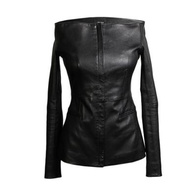 Theory Size 2 Off Shoulder Leather Jacket