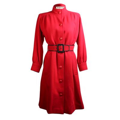 Saint Laurent Size 34 Vintage Red Coat