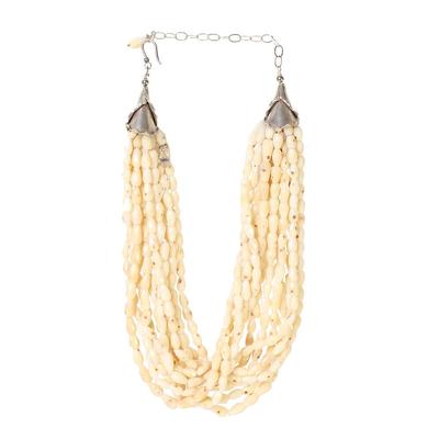 Carol White Crystal Multi Strand Necklace