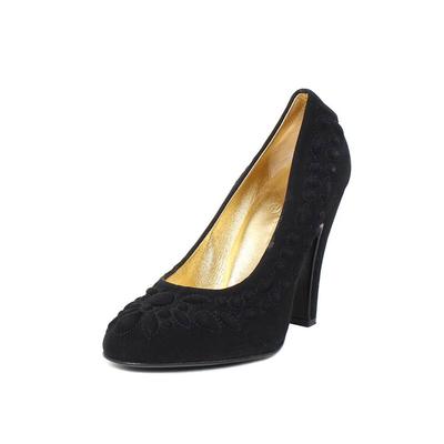 Chanel Size 38.5 Black Embroidered Pumps
