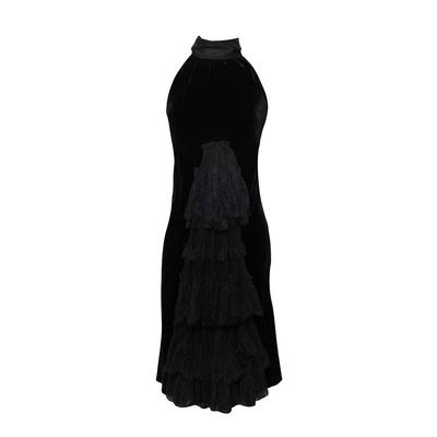 New Jean Paul Gaultier Size Small Black Velvet Lace Dress