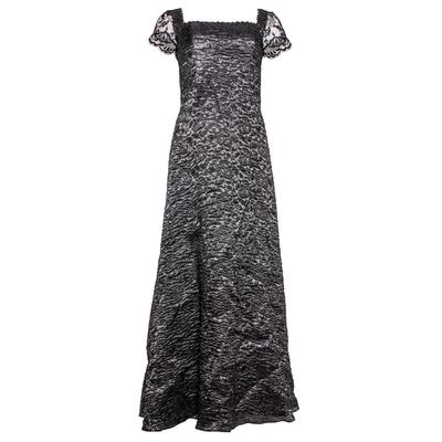 Joanna Mastroianni Size 8 Metallic Grey Long Evening Dress