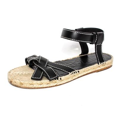 Loewe Size 40 Leather Bow Espadrille Sandals