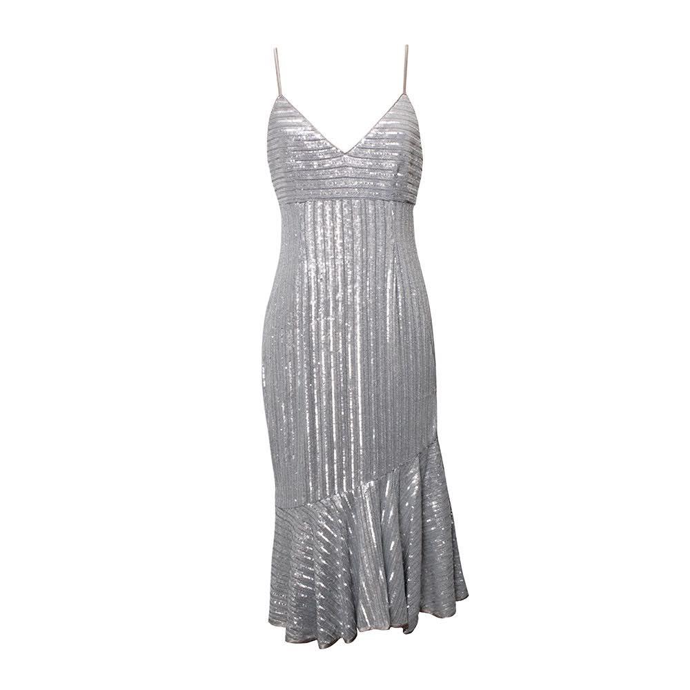  Saylor Size Small Silver Sequins Dress