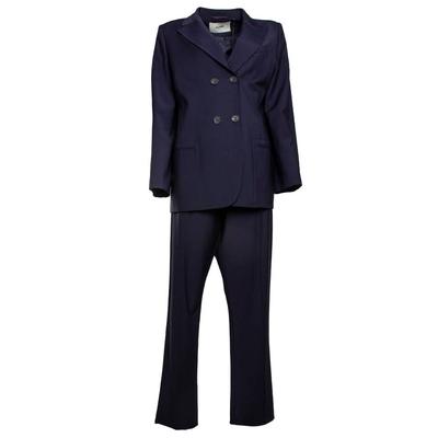 New Fendi Size 48 Navy Giacca Divisa Imperial Two-Piece Suit