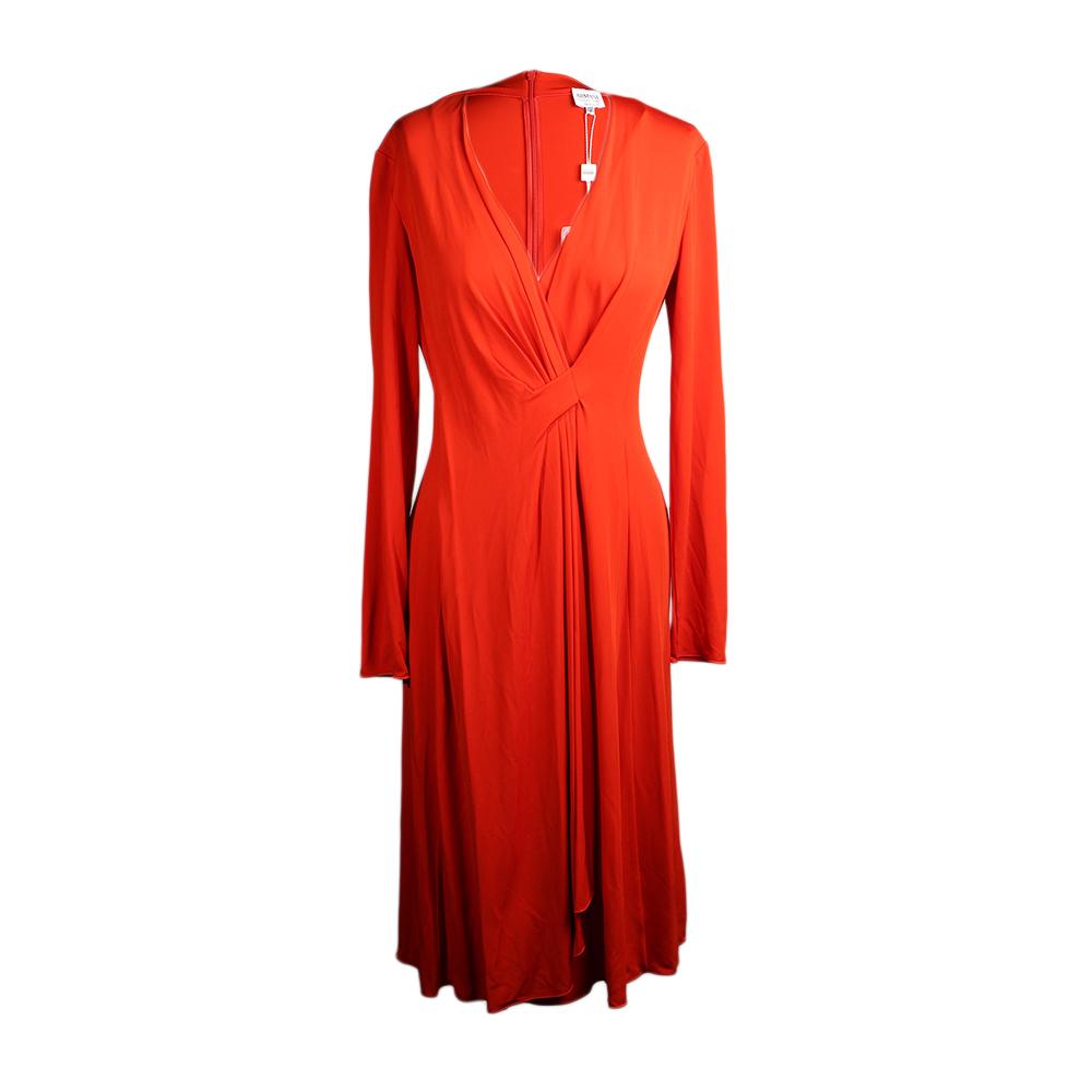  New Armani Collezioni Size 8 Orange Long Sleeve Dress