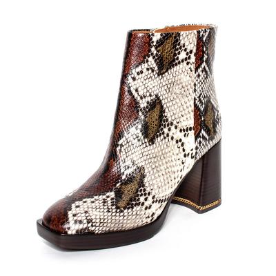  Tory Burch Size 9 Brown Ruby Python Embossed Leather Boots