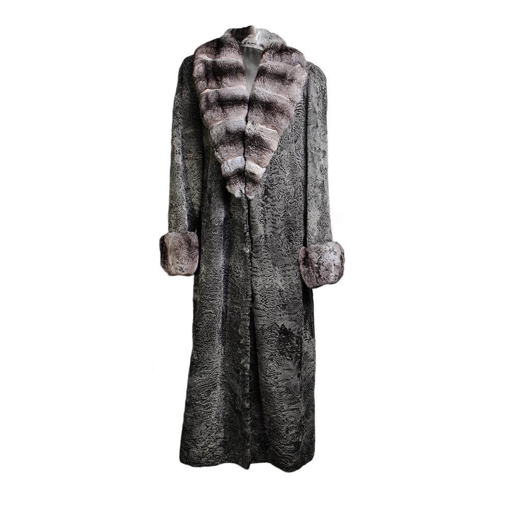  Size Large Chinchilla And Swakara Lamb Fur Coat
