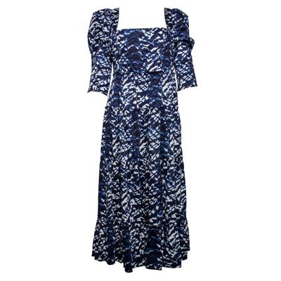 Diane Von Furstenberg Size 12 Blue Tie Dye Tiger Dress