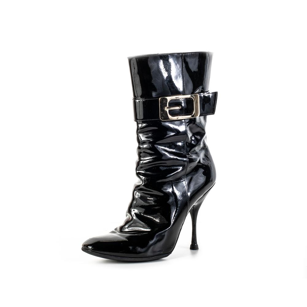  Gucci Size 8.5 Black Leather Boots
