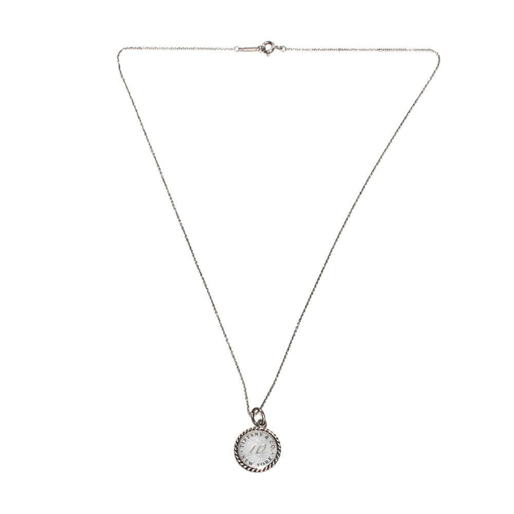  Tiffany & Co Sterling Silver 10 Pendant Necklace