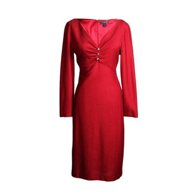 St. John Size 8 Red Long Sleeve Dress