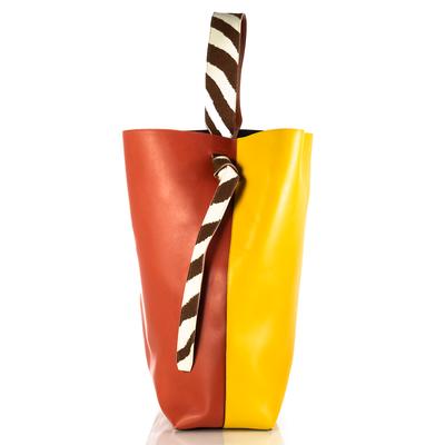 Celine Fall 2015 Red and Yellow Twisted Cabas Tote