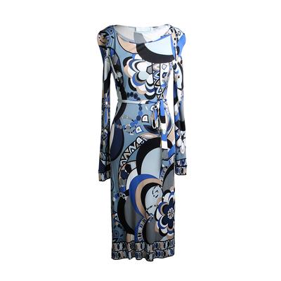Emilio Pucci Size Small Blue Long Sleeve Dress