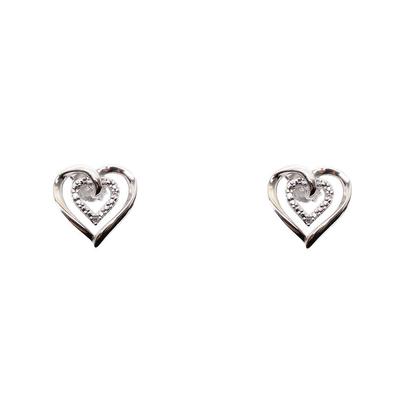 925 Diamond Heart Earrings
