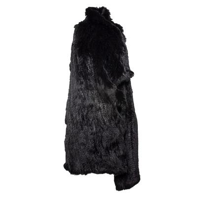 Elizabeth & James Size XS Black Rabbit Fur Vest