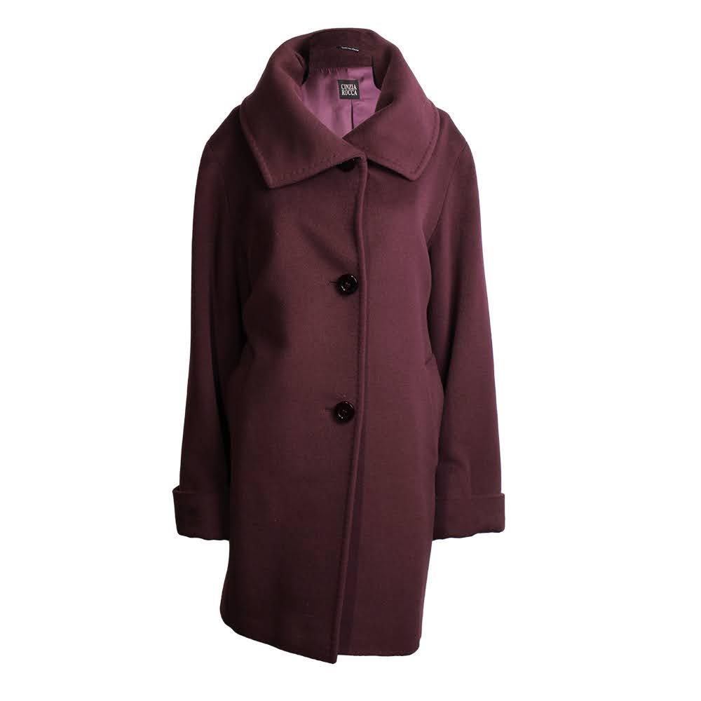  Cinzia Rocca Size 12 Purple Wool Coat