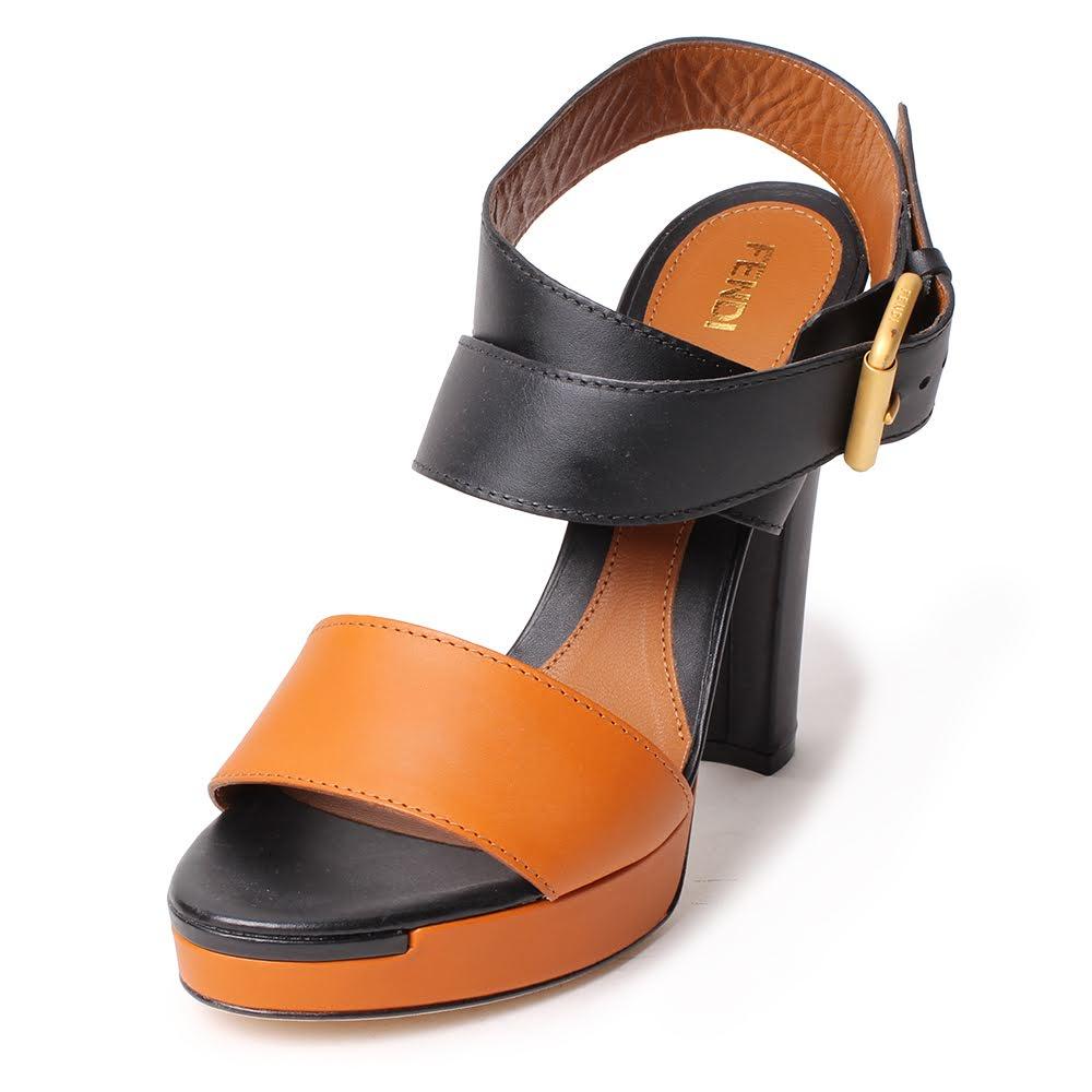  Fendi Size 38 Platform Ankle Wrap Sandals