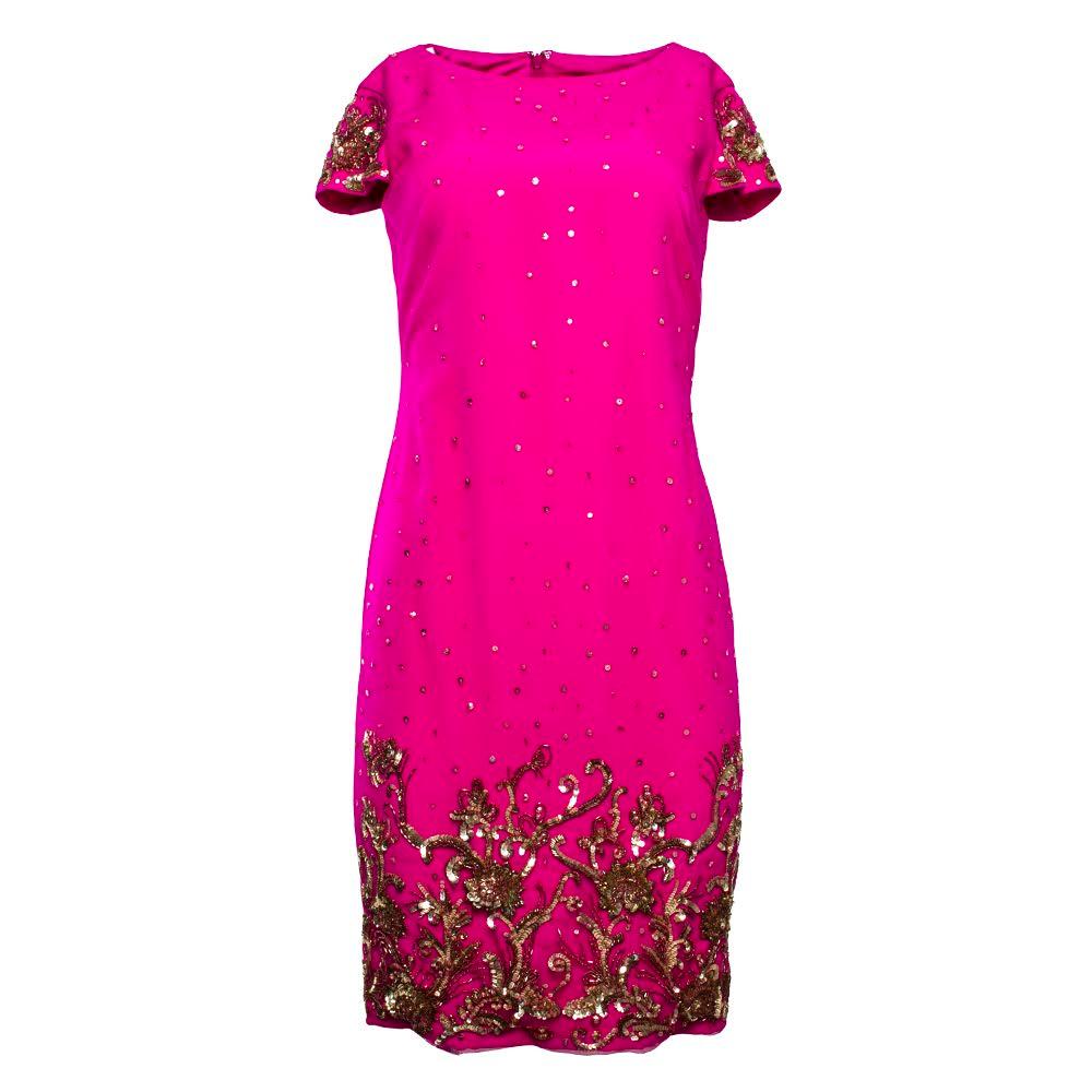 Marchesa Notte Size 2 Pink Sequin Embroidered Dress