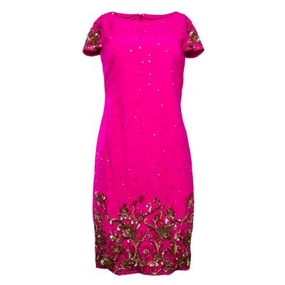 Marchesa Notte Size 2 Pink Sequin Embroidered Dress