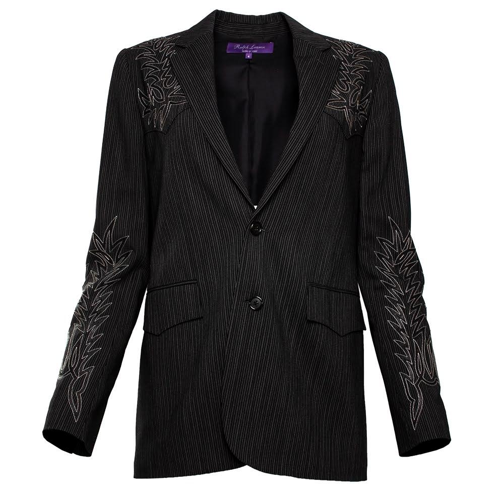  Ralph Lauren Size 4 Black Purple Label Jacket