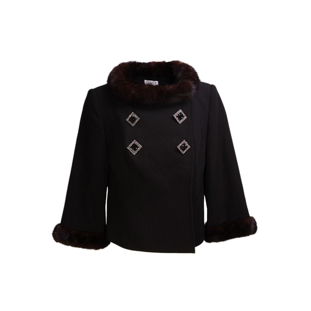  Musani Size 10 Couture Faux Trim Fur Jacket