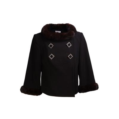 Musani Size 10 Couture Faux Trim Fur Jacket